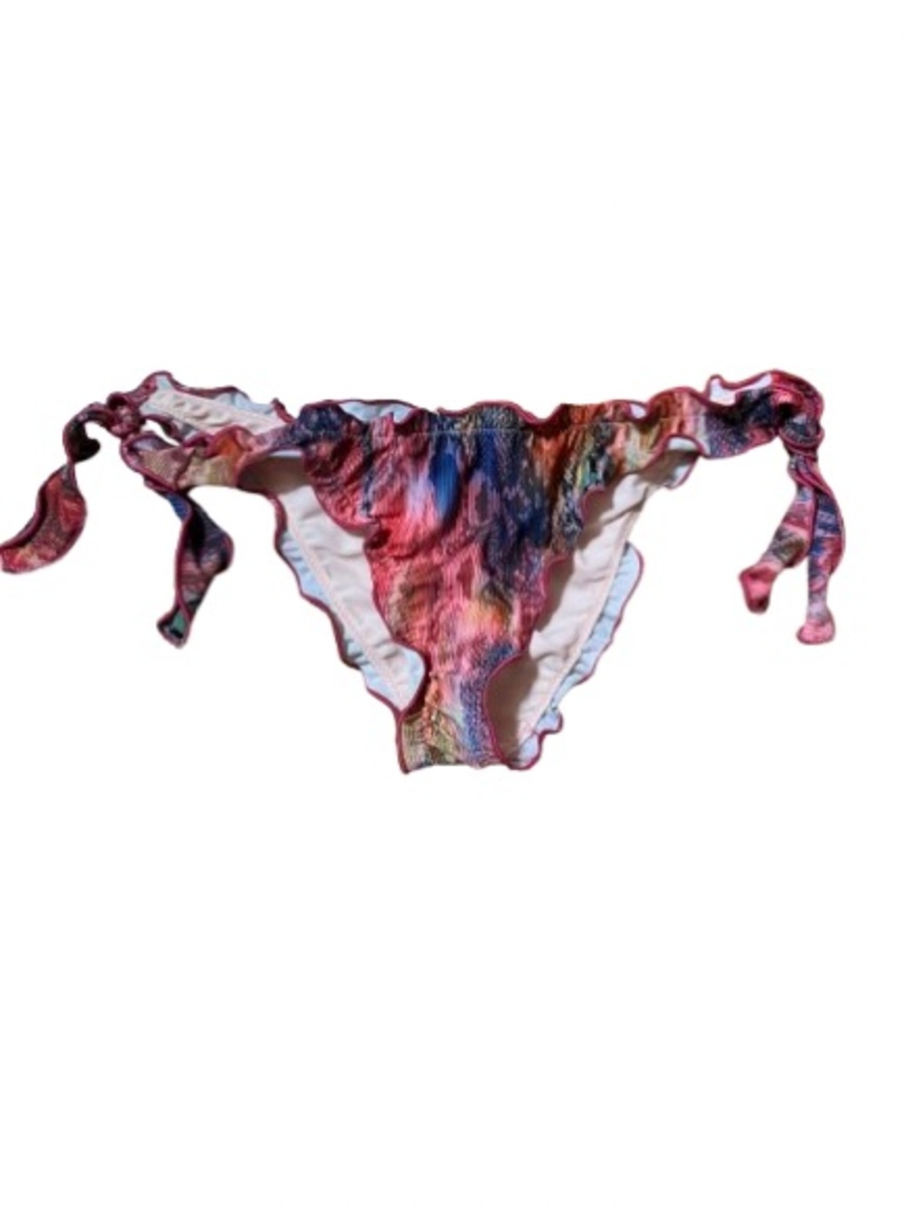 I-AM Multicolor Tie-Side Bikini Bottoms Made in Italy Size Small
